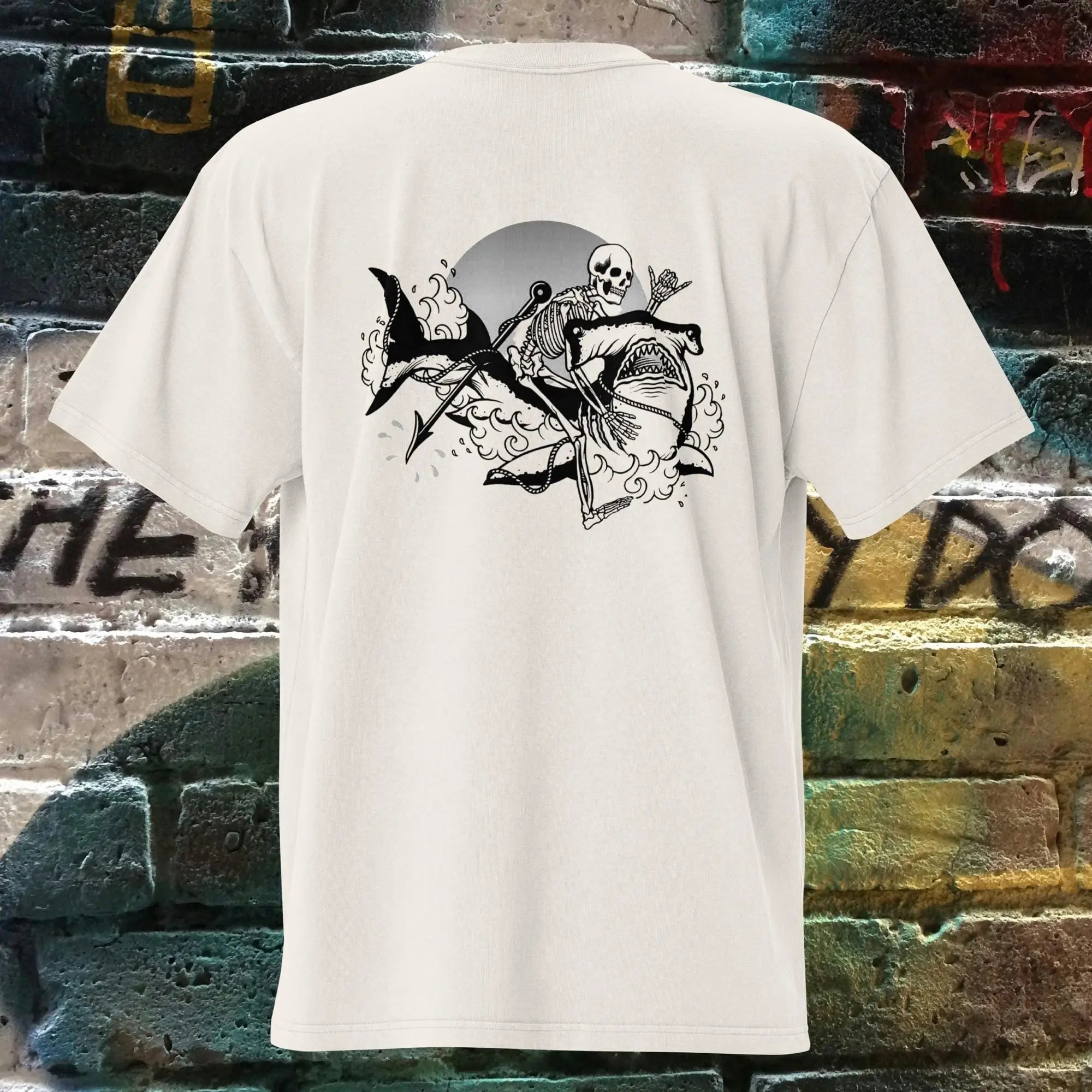 N.2.S art studio Faded Bone / S T-shirt oversize Ghost Surf