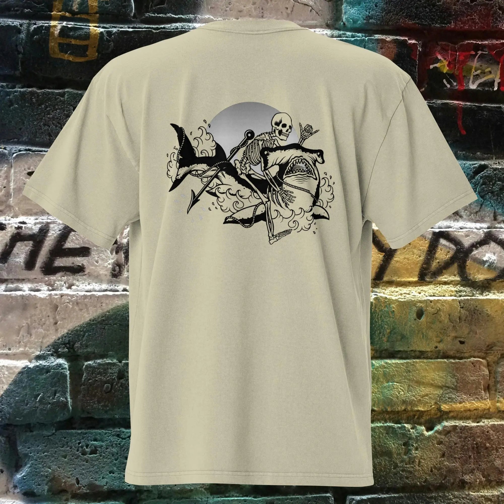 N.2.S art studio Faded Eucalyptus / S T-shirt oversize Ghost Surf