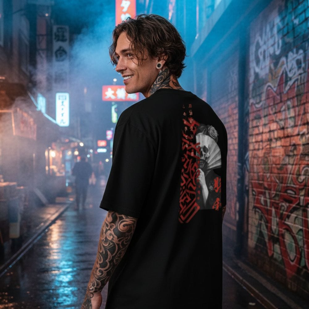 N.2.S art studio T-shirt oversize Geisha